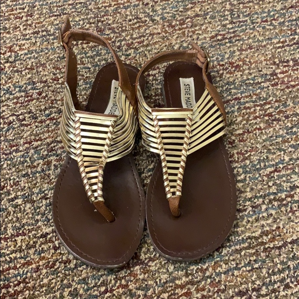 Steve Madden gold and brown sandals